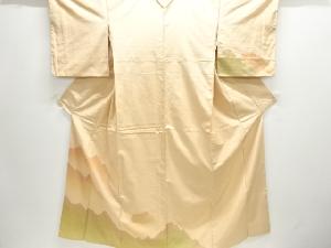 アンティーク　遠山模様織り出し一つ紋手織り紬着物